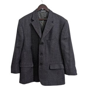 Oscar de la Renta 100% Lambswool Blazer Sport Coat Gray 46S